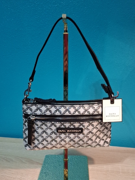 Dana Buchman Handbags - Dana Buchman Black & Grey Patterned Mini Wristlet Nwt